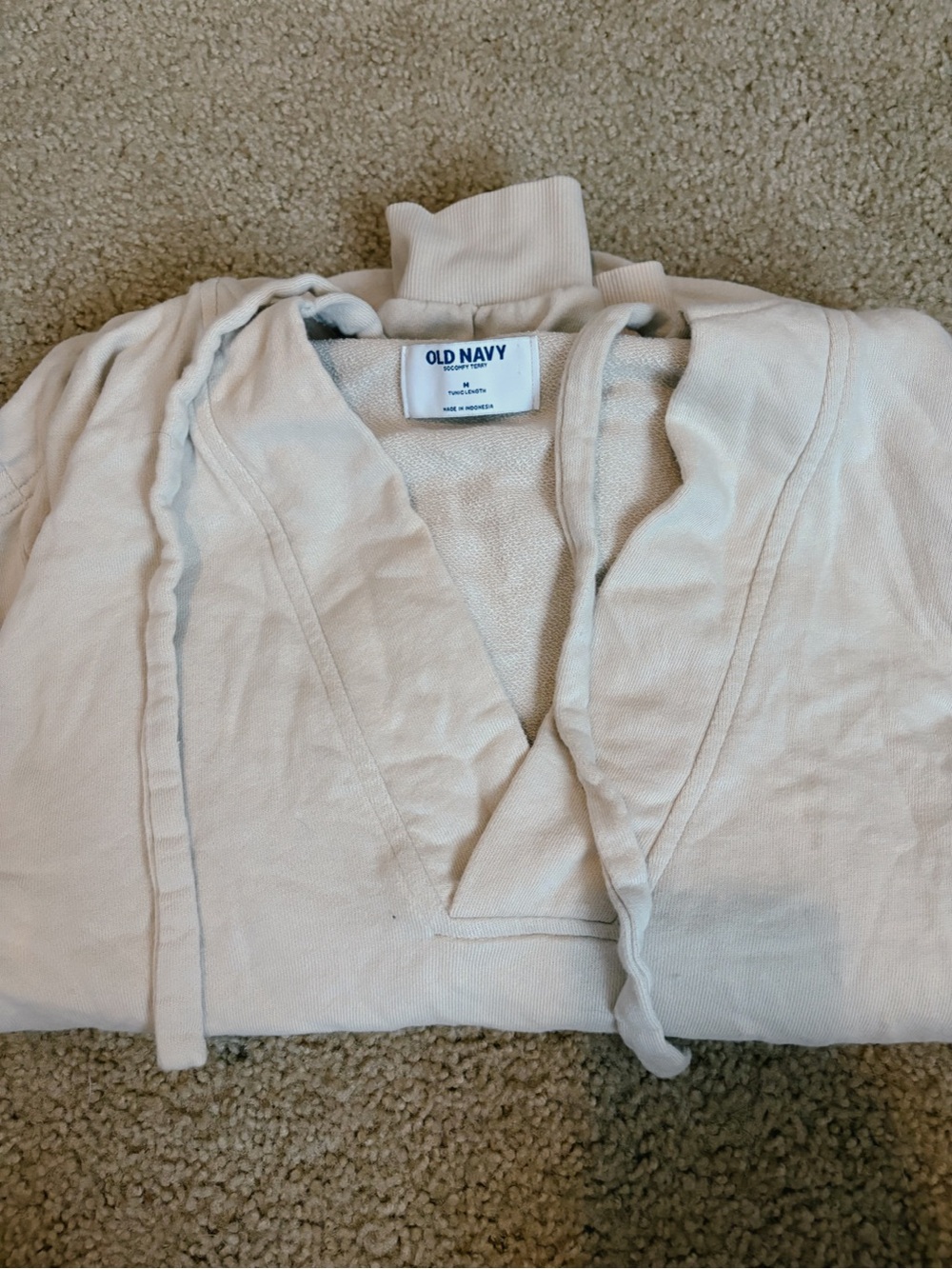 Old Navy Beige Terry Pullover Hoodie